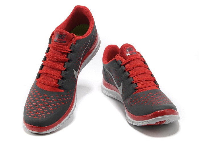 Nike Free 3.0 V4 Mens Shoes Grey Red White - Click Image to Close